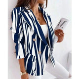 Long-Sleeved Double-Breasted Fashion Print Suit-10color-2