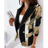 LOVEMI - Lovemi - Long-Sleeved Double-Breasted Fashion Print Suit