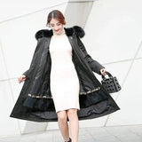 Winter Coat with Fur Trim Hood-Black-5