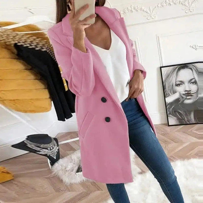 Elegant Blue Coat for Any Occasion-Pink-11