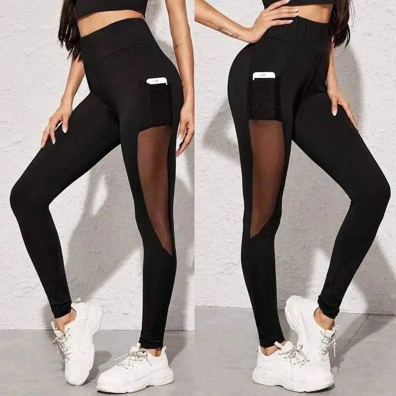 LOVEMI - Lovemi - Mesh stitching breathable yoga pants