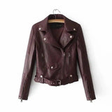 Motorcycle jacket-Wine red-4