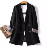 Women's Casual Blazer with Button Closure-617 black-1