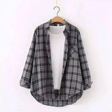 LOVEMI - Lovemi - Plaid Shirt Women'S Long-Sleeved Loose Shirt