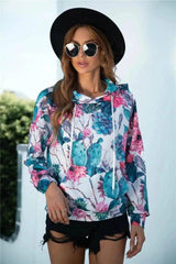 LOVEMI - Lovemi - Printed Hooded Pocket Sweatshirt