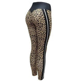 Printed leopard print bottom yoga pants-Black yellow-5