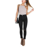 Ripped Skinny Jeans-black-1