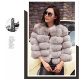 S-3XL Mink Coats Women Winter Fashion FAUX Fur Coat-Gray-5