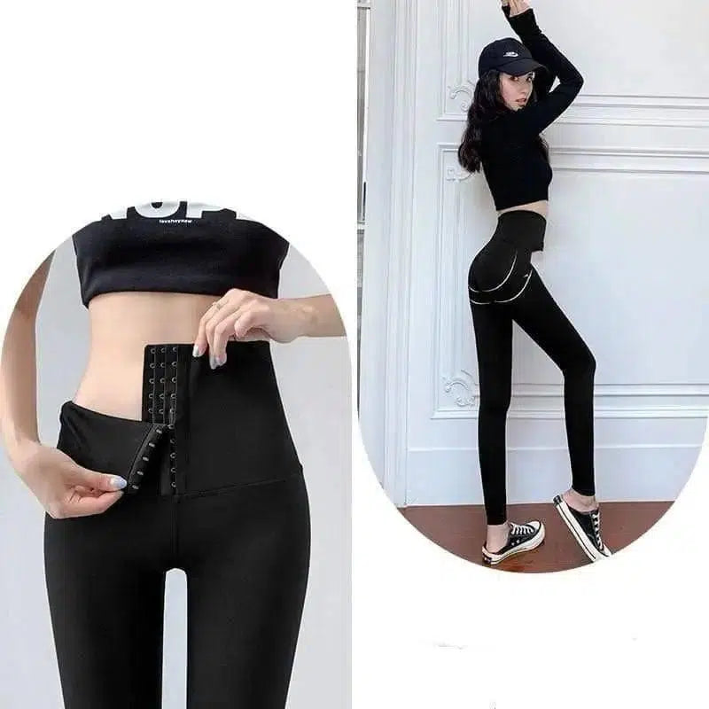 Shark skin leggings women wear thin autumn tights-E black-10