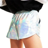 LOVEMI - Lovemi - Shiny metallic casual booties shorts