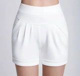 Shorts Chiffon Women Cotton Casual-White-31