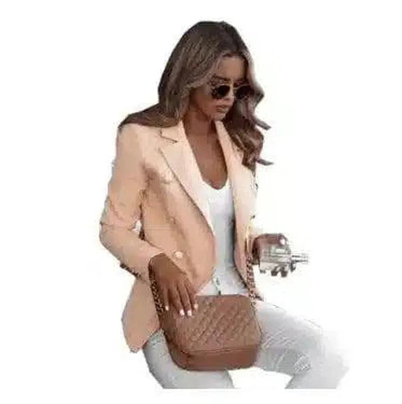 Chic Feminine Blazer for Effortless Style-Apricot-5