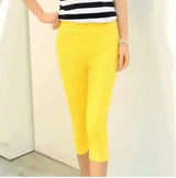 LOVEMI - Lovemi - Summer new candy color cropped pants elastic tight