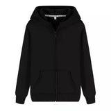 Unisex Zip-Up Hoodie with Pockets-Black-1