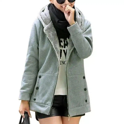 Cozy Cardigan Sweater with Hood for All Occasions-Grey-2