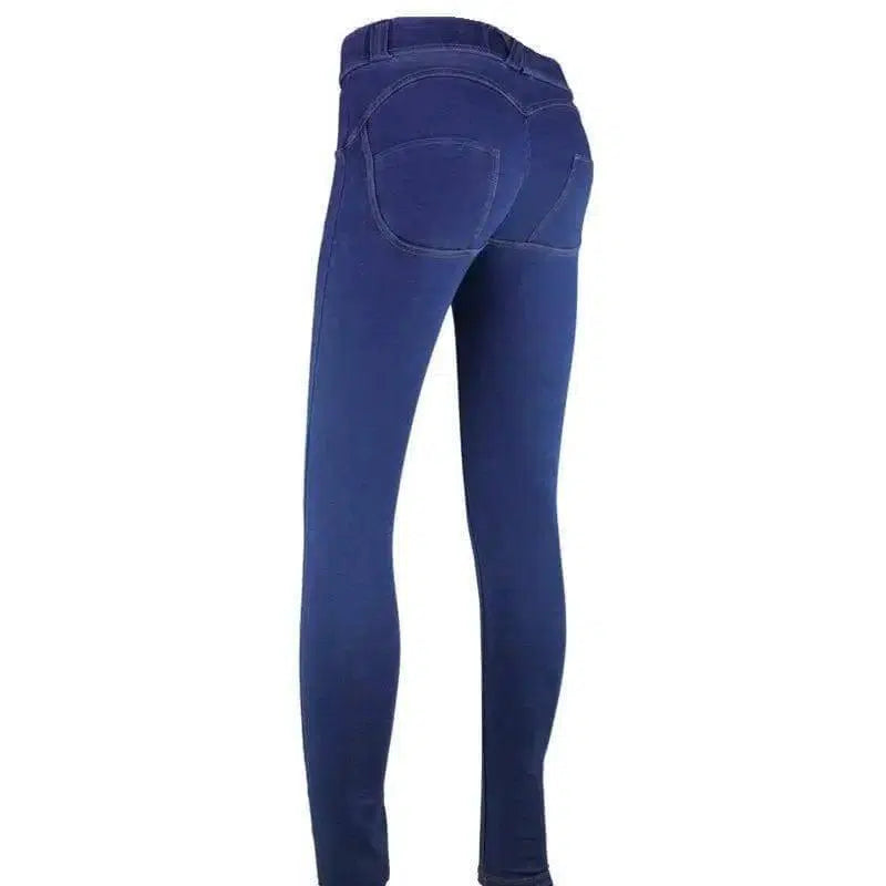 Comfortable Denim Yoga Pants for All-Day Wear-Dark blue-5