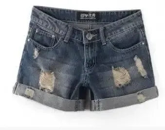 Torn Denim Shorts For Women-6