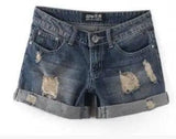 Torn Denim Shorts For Women-7