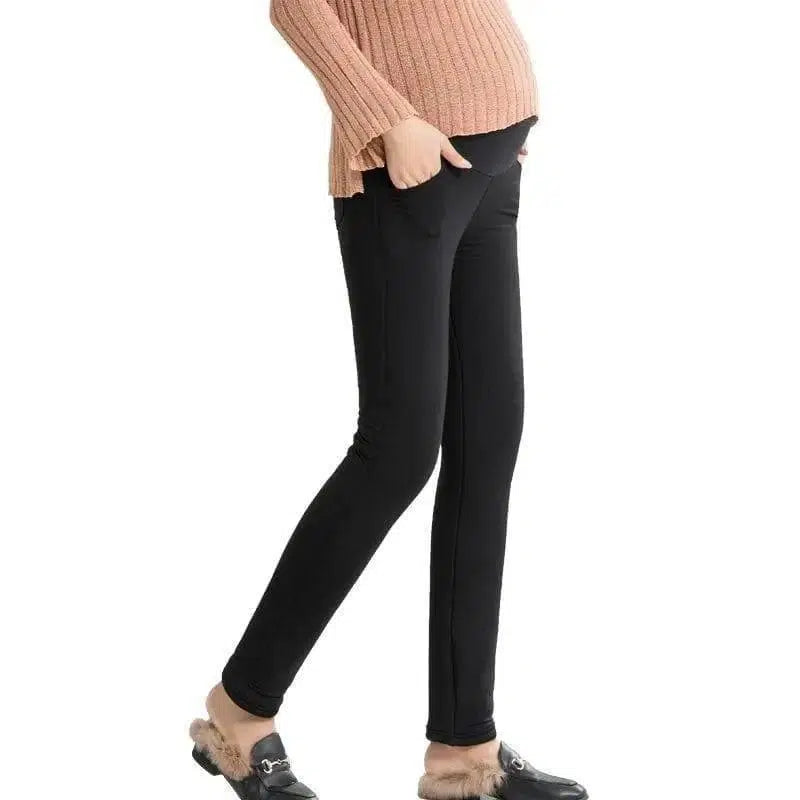 Winter three layer Plush Maternity Pants-1