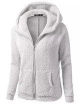 Women's Fashion Jacket Hooded Sweater Sweater-Light Grey-5