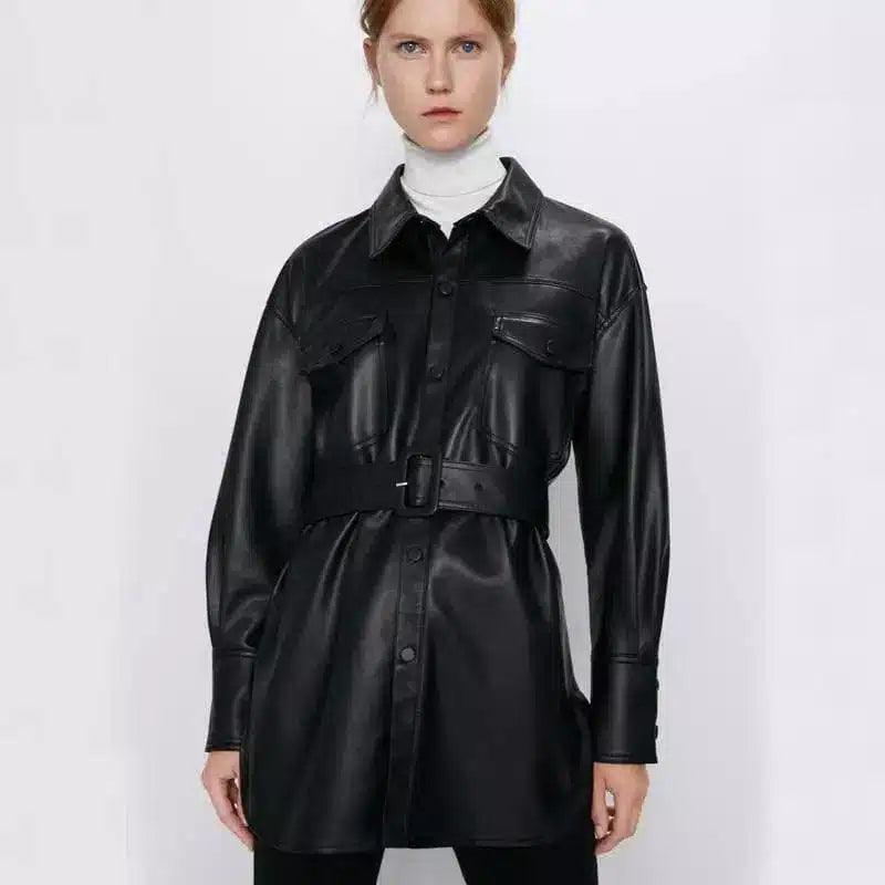 LOVEMI - Lovemi - Women's faux leather jacket coat female