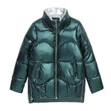 Women's Insulated Puffer Jacket with Zip Pockets-Green-4