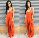 Women Summer Dress 2019 Casual Long Dresses Plus Size-Orange-28