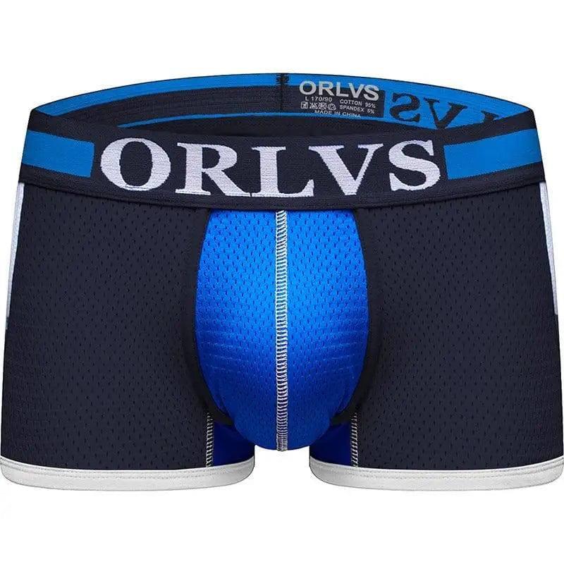 Men's Boxer Shorts Low-Waist Elastic Hip-Lift Boxer Briefs-Royalblue-6