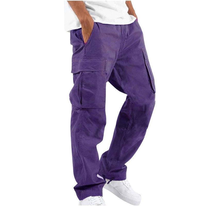 Stylish Fatigue Cargo Pants for Men-Purple-10