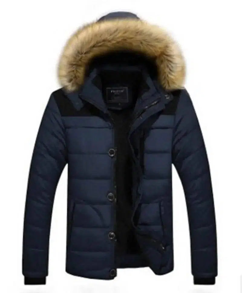 LOVEMI - Lovemi - Men's fur collar hooded cotton jacket