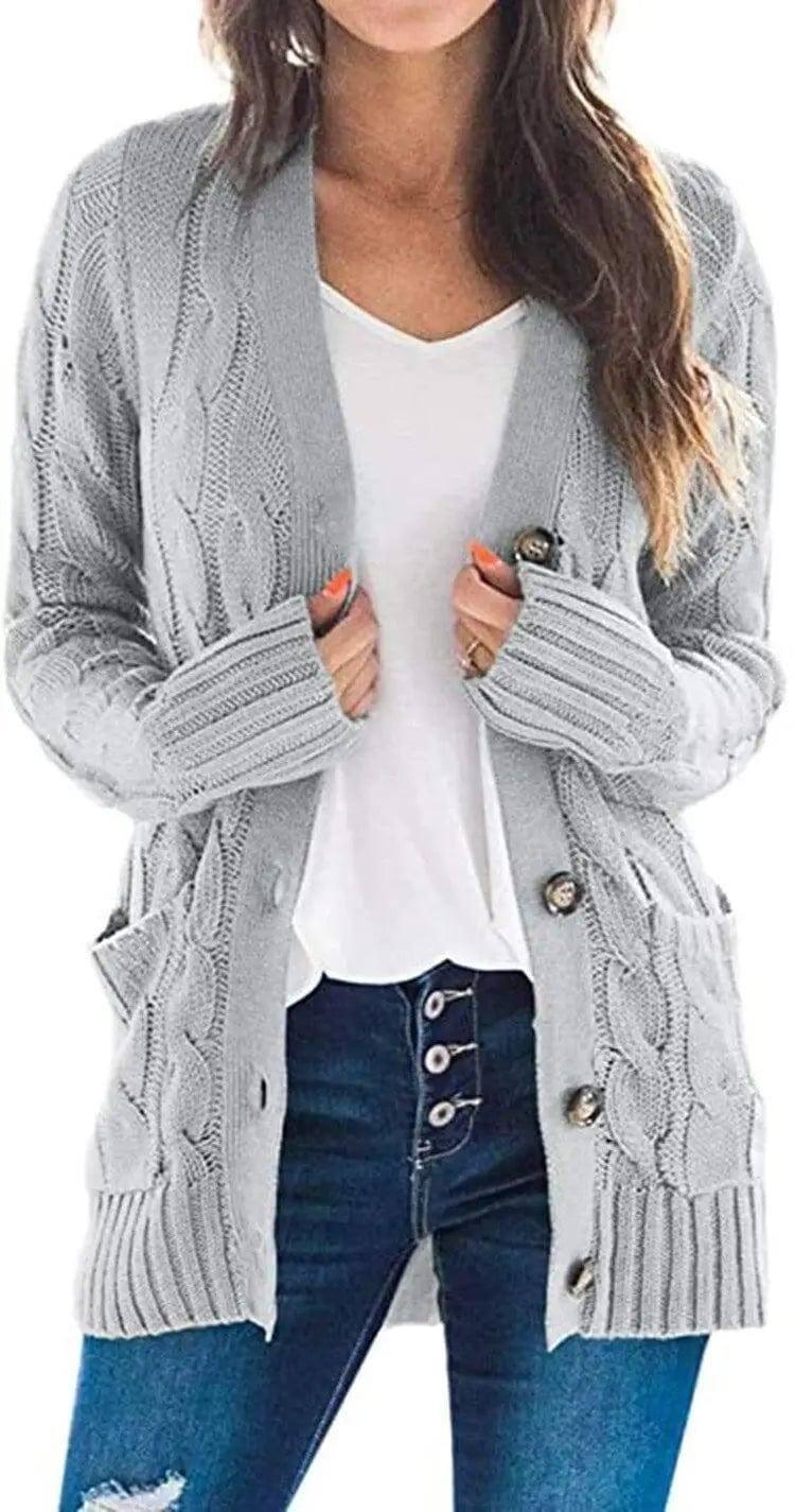 Mid-length Sweater Cardigan-14