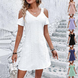 New Off-shoulder Short-sleeved Dress Fashion Summer Slimming-1