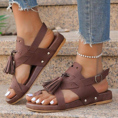 New Tassel Rivet Buckle Sandals Summer Casual Comfortable-5