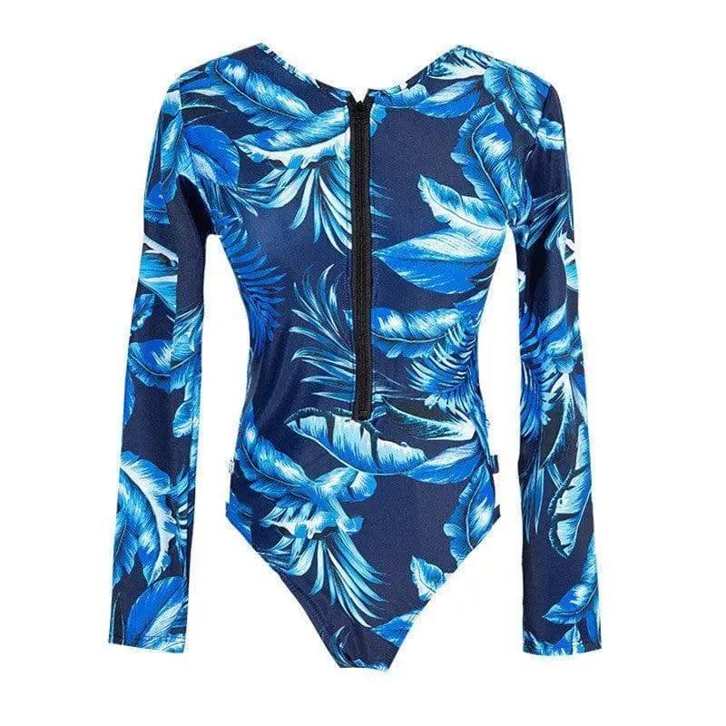 One Piece Long Sleeve Sunscreen Swimsuit Lock Sexy Foreign-2