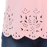 Plus Size Pink Laser-Cut Top 3XL-7XL-5