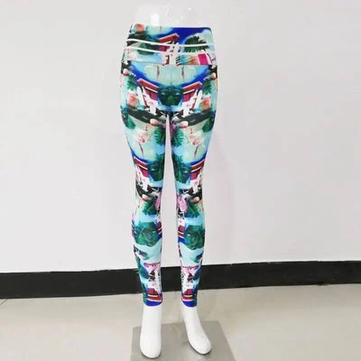 Printed hip high waist legging yoga pants yoga clothes-1