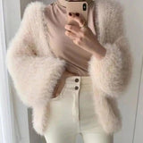 Puff Sleeves Fashion Solid Color Temperament Outer Sweater-13