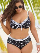 Retro Polka Dot Bikini Sexy Split Slim Swimsuit-1