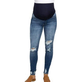 Ripped maternal jeans-DarkBlue-1