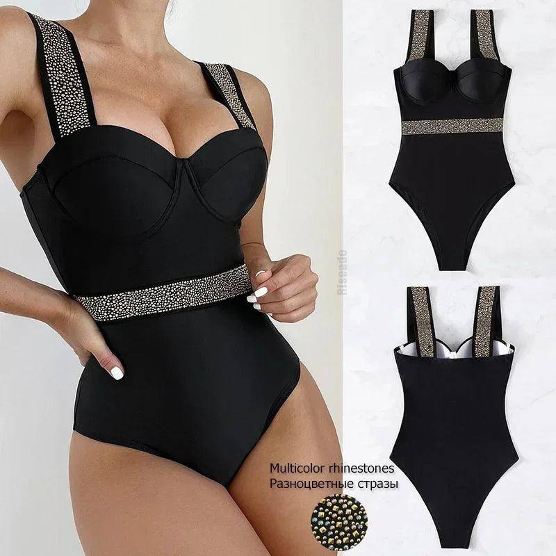 Riseado Push Up Swimsuit One Piece Swimwear Women-B8119-4