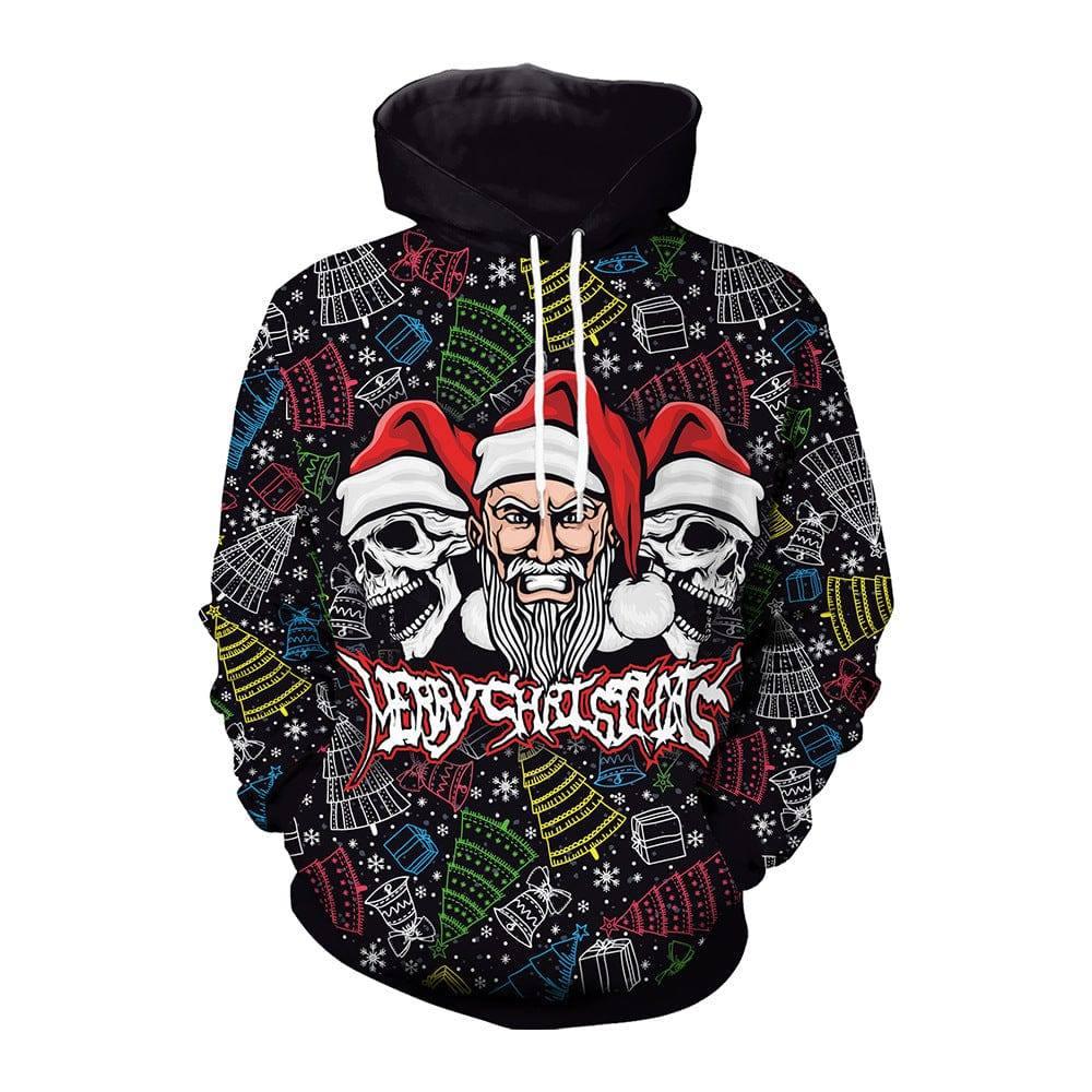 Santa Halloween Christmas Couple Hooded Sweater-1 Style-2