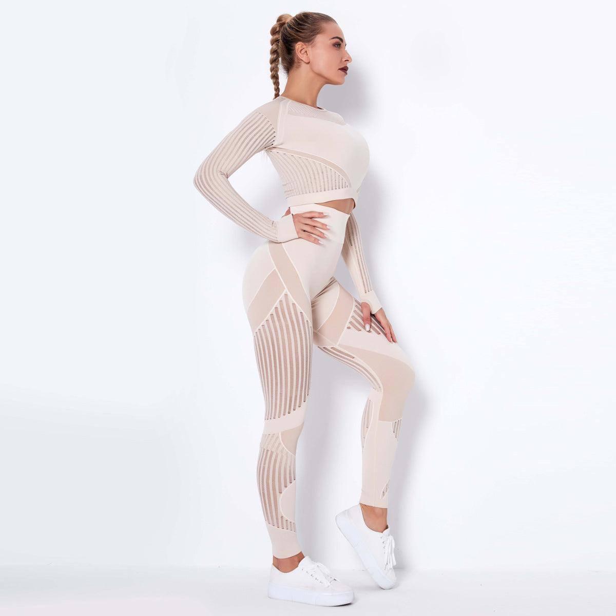 Seamless Knitted Absorbent Yoga Long-Sleeved Suit Yoga-3