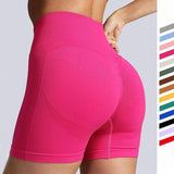 Seamless Yoga Shorts Women Solid Color High Waist Hip-lifting Fitness Pants Running Sweatpants-1