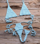 Sexy Hand Woven Beach Bikini Sexy Swimsuit-SkyBlue-8