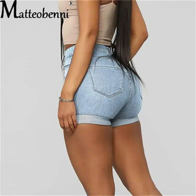 Sexy High Waist Crimping Hip Lift-Light Blue-4