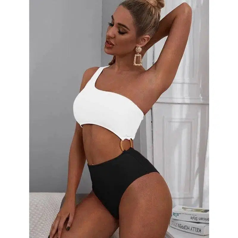 Sexy Lace-up Bikini One-piece Hollow Swimsuit-3style-1