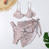 Sexy Leopard Print Split Swimsuit Women s Three piece Set-B-5