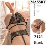 Lace-Trimmed Underwear-7124black-2