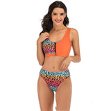 Sexy multicolor swimsuit split bikini-1