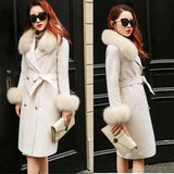 Luxury Fur-Trimmed Winter Coat-White-1